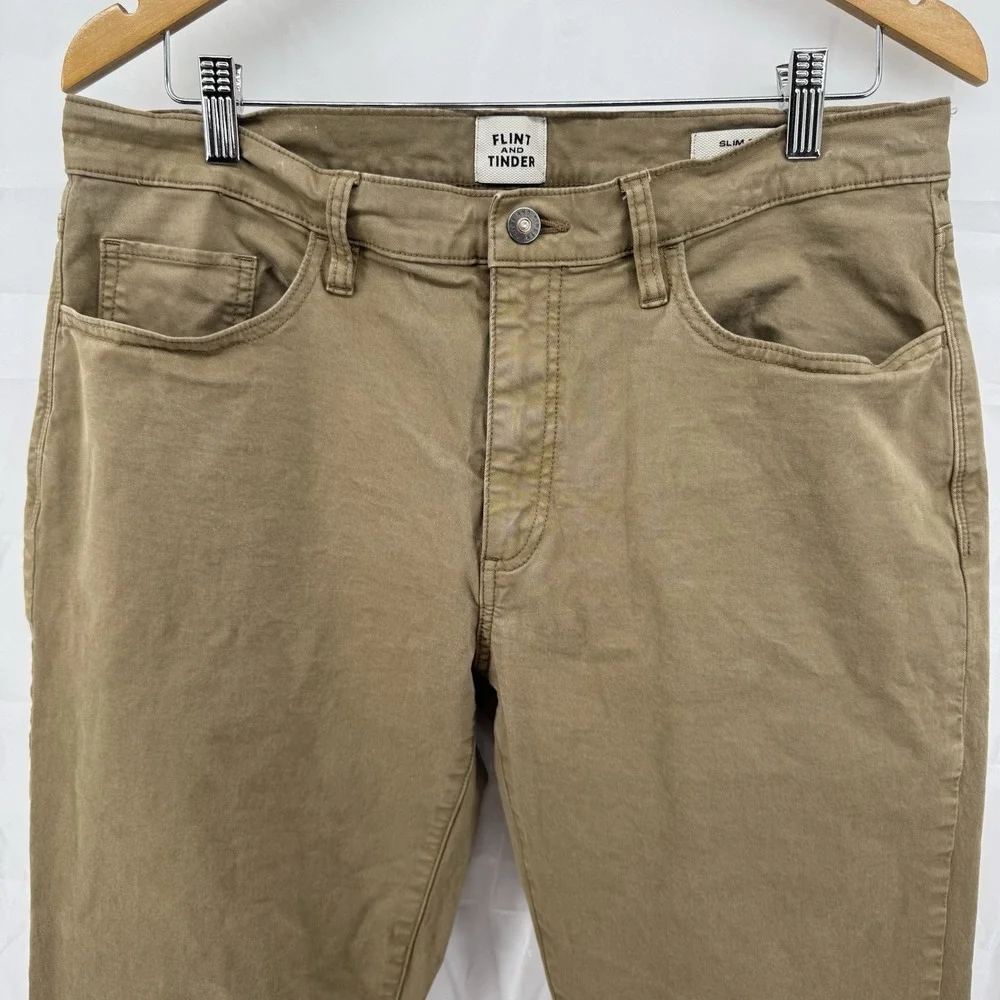 2‎ Pack Flint Tinder Chino Pants Mens Sz 34x30 Slim Fit Beige And Gray Huckberry